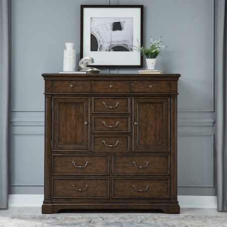 Transitional 10-Drawer Bedroom Chest with Doors