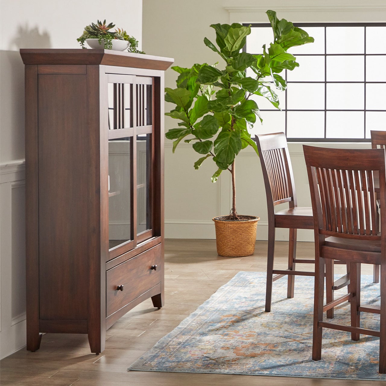 Napa Furniture Design Mahogany Expression Cabinet with Sliding Door