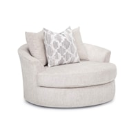 Transitional Swivel Lounger with Throw Pillows