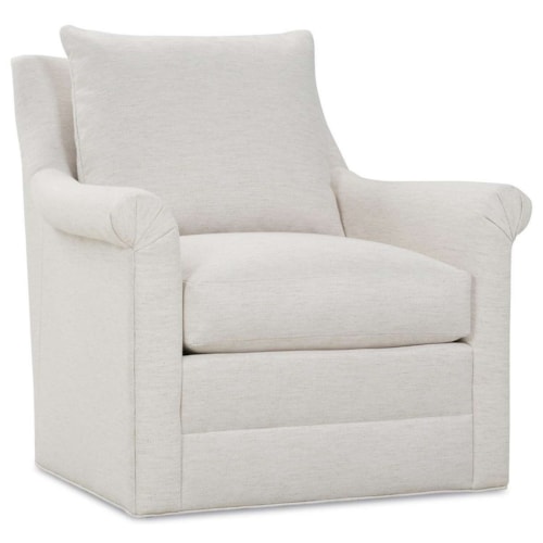 Transitional Swivel Chair with Rolled Arms