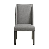 Transitional 2-Count Upholstered Dining Side Chair with Nailheads