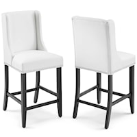 Counter Stool Faux Leather Set of 2