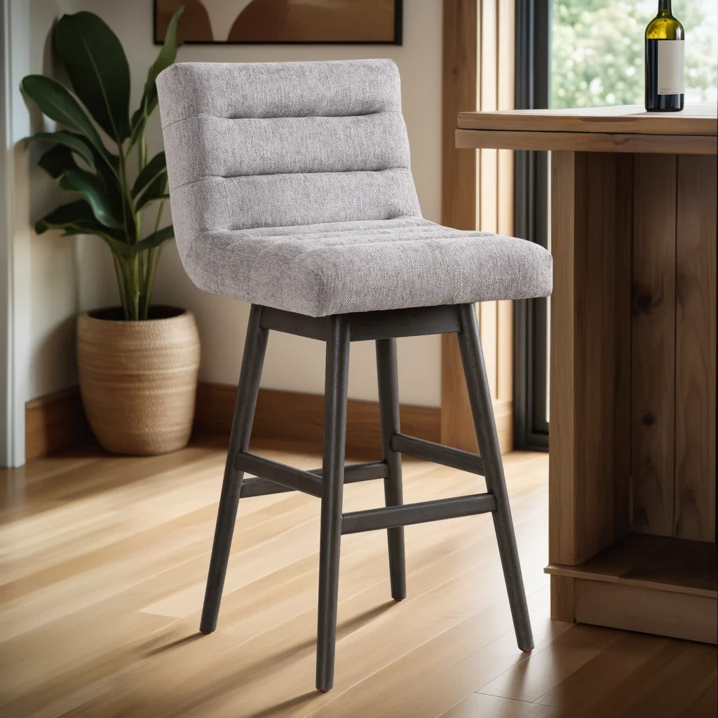 Armen Living Elias Upholstered Swivel Barstool