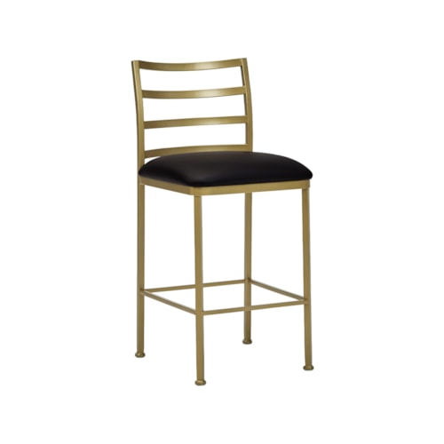 Benton Non-Swivel With Back Barstool With No Welt