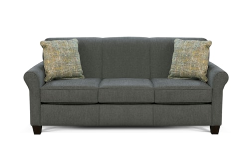 Transitional Queen Sleeper Sofa with Accent Pillows