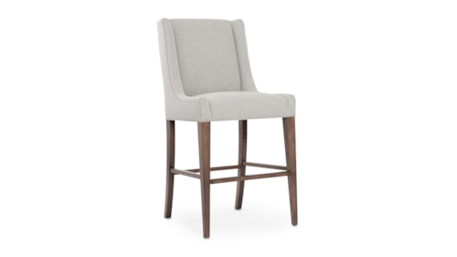 Contemporary Upholstered Bar Stool with Full Back