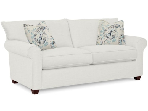 Casual 2-Cushion Sofa with Rolled Arms
