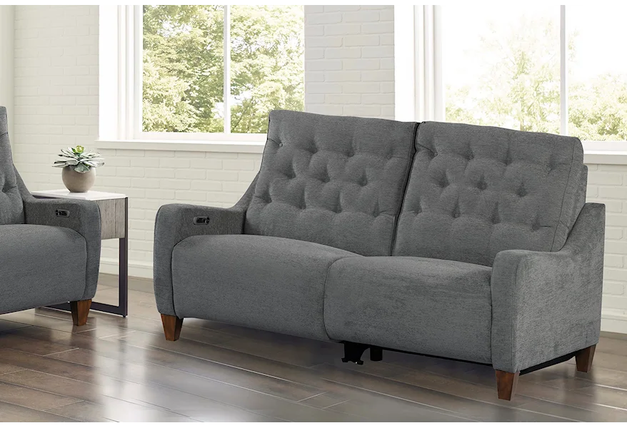 Chelsea - Willow Grey Power Reclining Loveseat by Paramount Living at Reeds Furniture