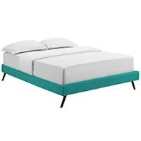King Fabric Bed Frame with Round Splayed Legs