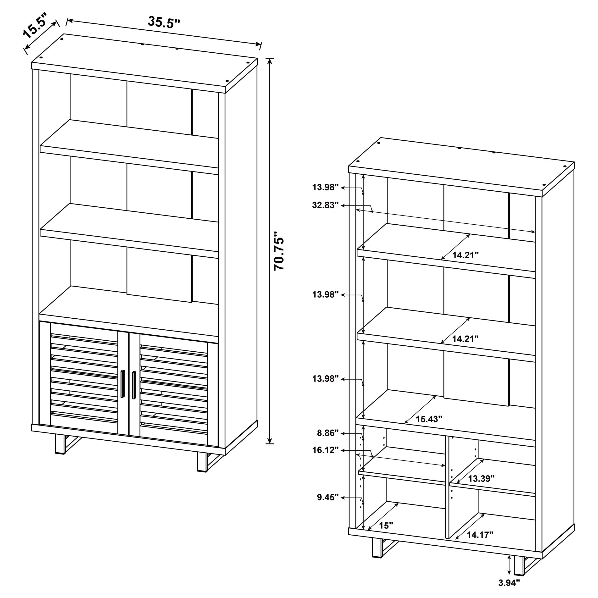 Coaster Maddox 3-shelf Cabinet Bookcase