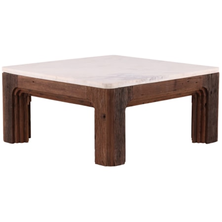 Square Coffee Table with Marble Top