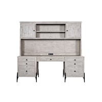 Contemporary Credenza and Hutch with USB Ports