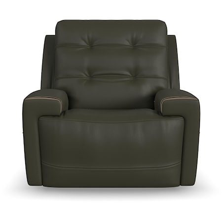 Casual Power Recliner with Power Headrest and USB Charging
