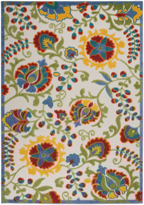 6' x 9' Ivory/Multi Rectangle Rug