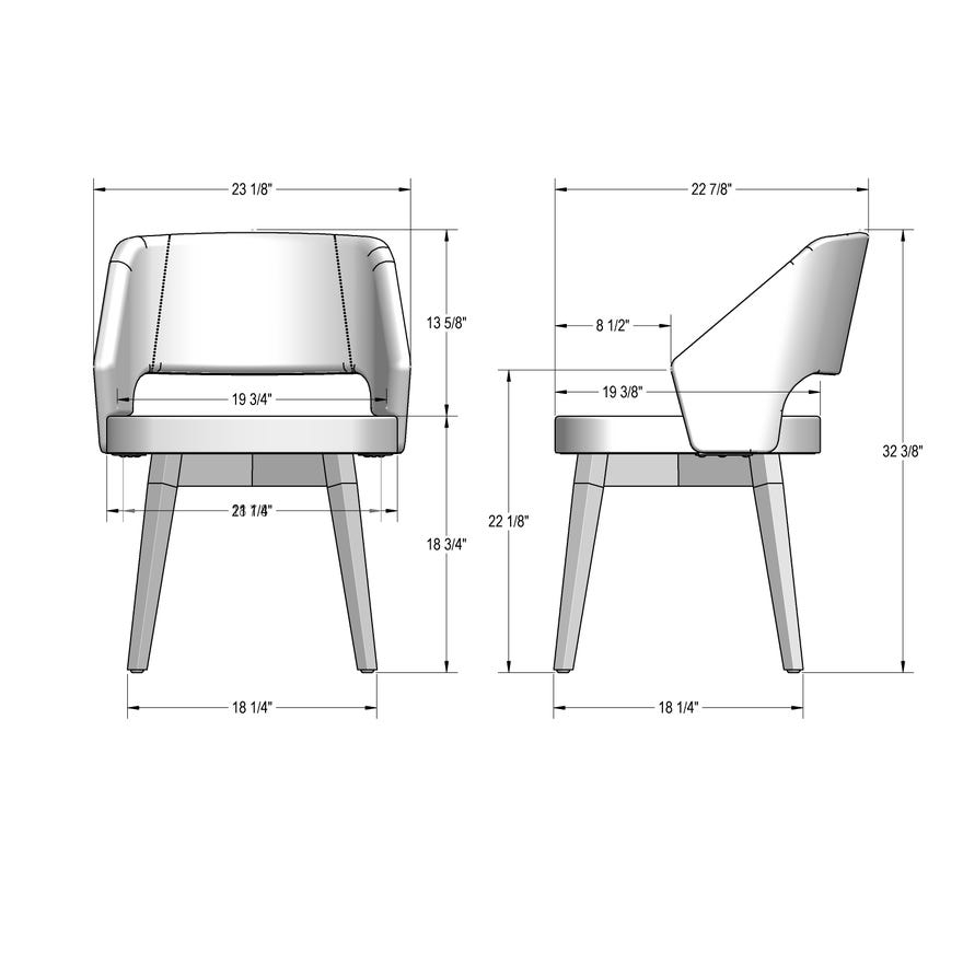 Upholstered Barrel Back Dining Arm Chair