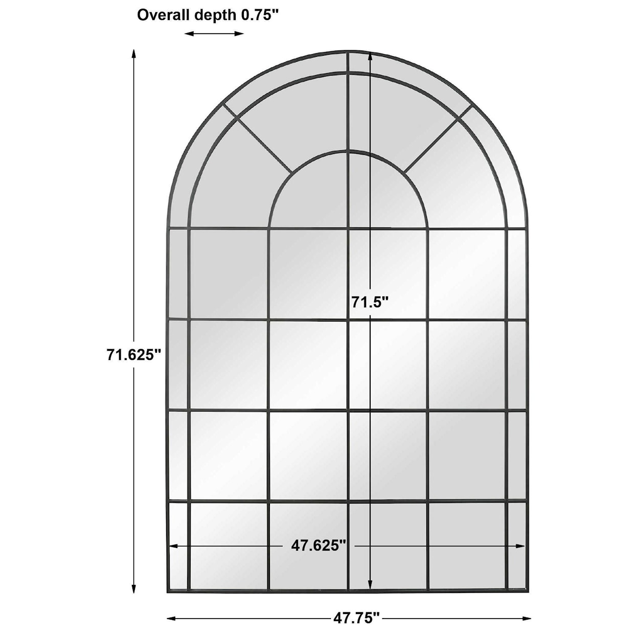 Uttermost Arched Mirror Grantola Black Arch Iron Mirror