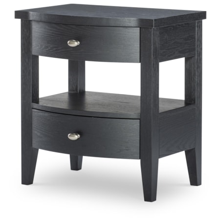 Open Nightstand 2 Drawer Blacksmith Finish