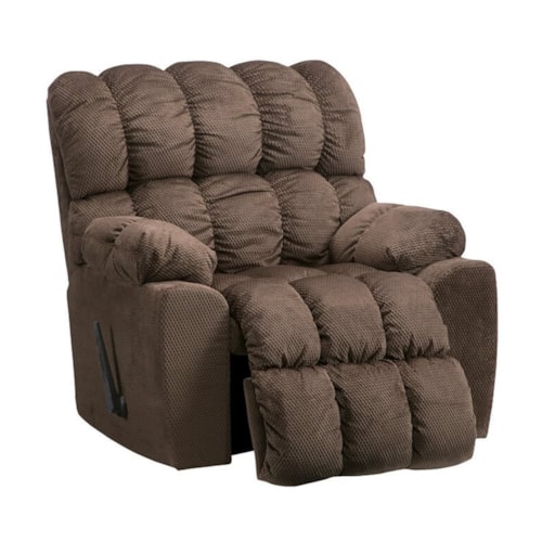 Casual Manual Rocker Recliner with Pillow Arms