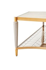 Michael Amini St. Charles Transitional Cocktail Table with Glass Shelf