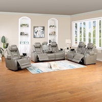 Contemporary Console Loveseat with Dual Recliners