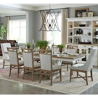 9-Piece Two Tone Dining Set with Host Chairs
