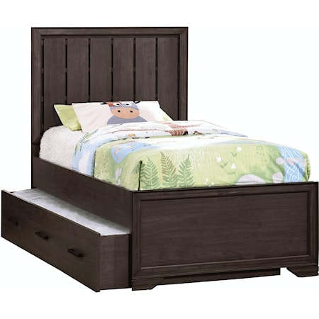 Contemporary Twin Panel Bed with Trundle