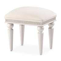 Glam Upholstered Vanity Bench with Crystallized Accent Band