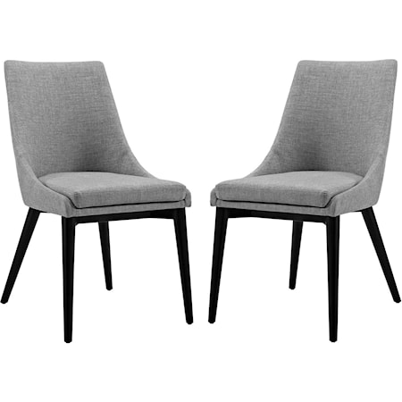 Viscount Upholstered Dining Side Chair - Black/Light Gray - Set of 2