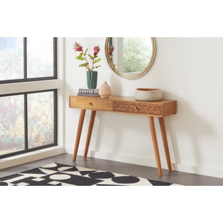 Lotus 2-drawer Wood Console Table