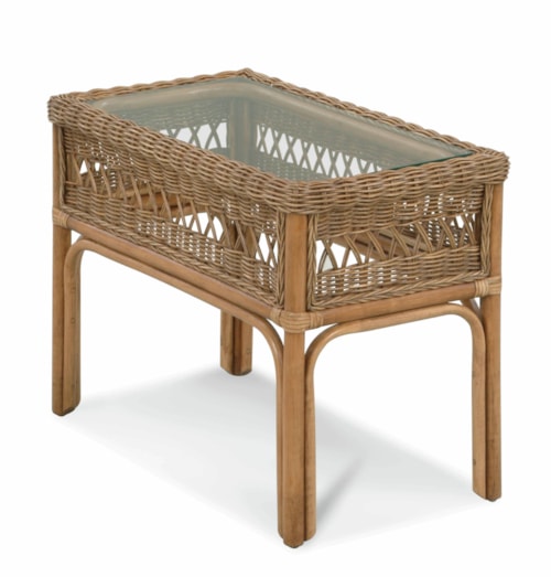 Coastal Chairside Table with Glass Top