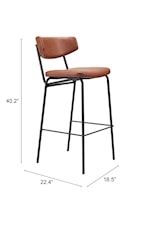 Zuo Charon Collection Contemporary Upholstered Barstools