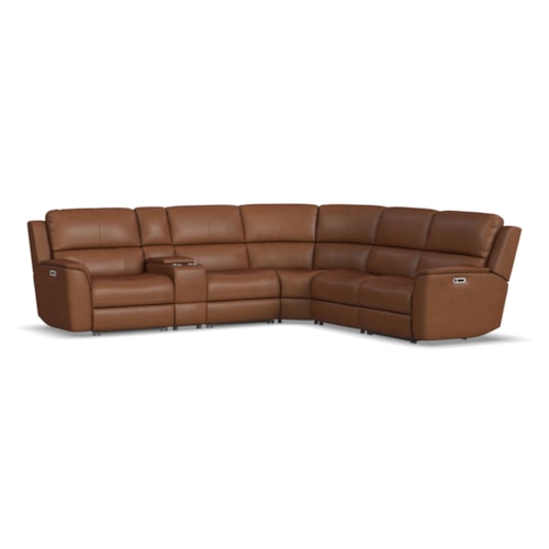 Casual Power Six-Piece Sectional with Power Headrest and Lumbar