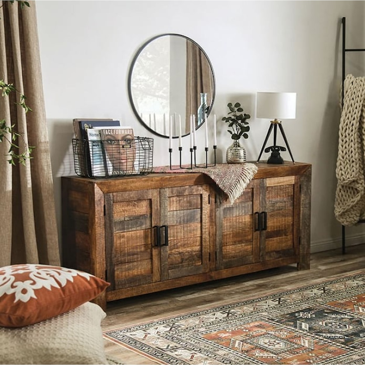 Furniture of America - FOA Galanthus Solid Wood Accent Cabinet