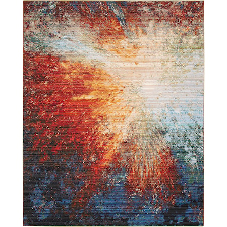 7'9" x 9'9" Red Flare Rectangle Rug