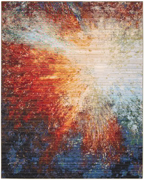 7'9" x 9'9" Red Flare Rectangle Rug