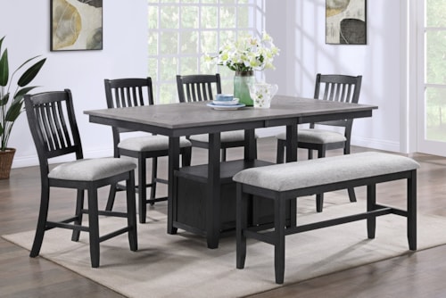 Buford 6-Piece Transitional Counter Height Dining Set