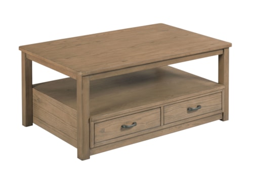 Transitional Rectangular Coffee Table with 2 Drawers