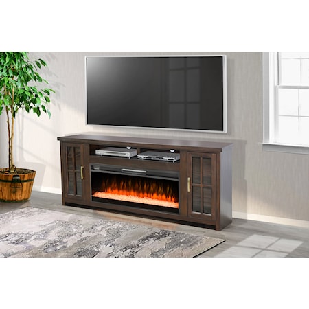 76&quot; Media Console with Electric Fireplace