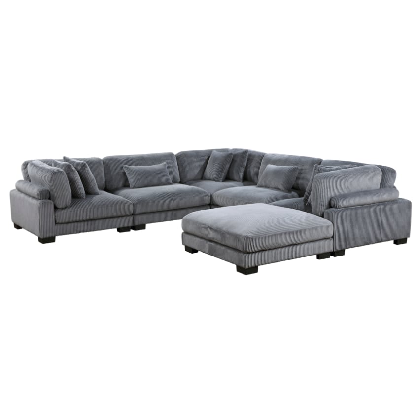 Homelegance Traverse 6-Piece Sectional Sofa with Ottoman