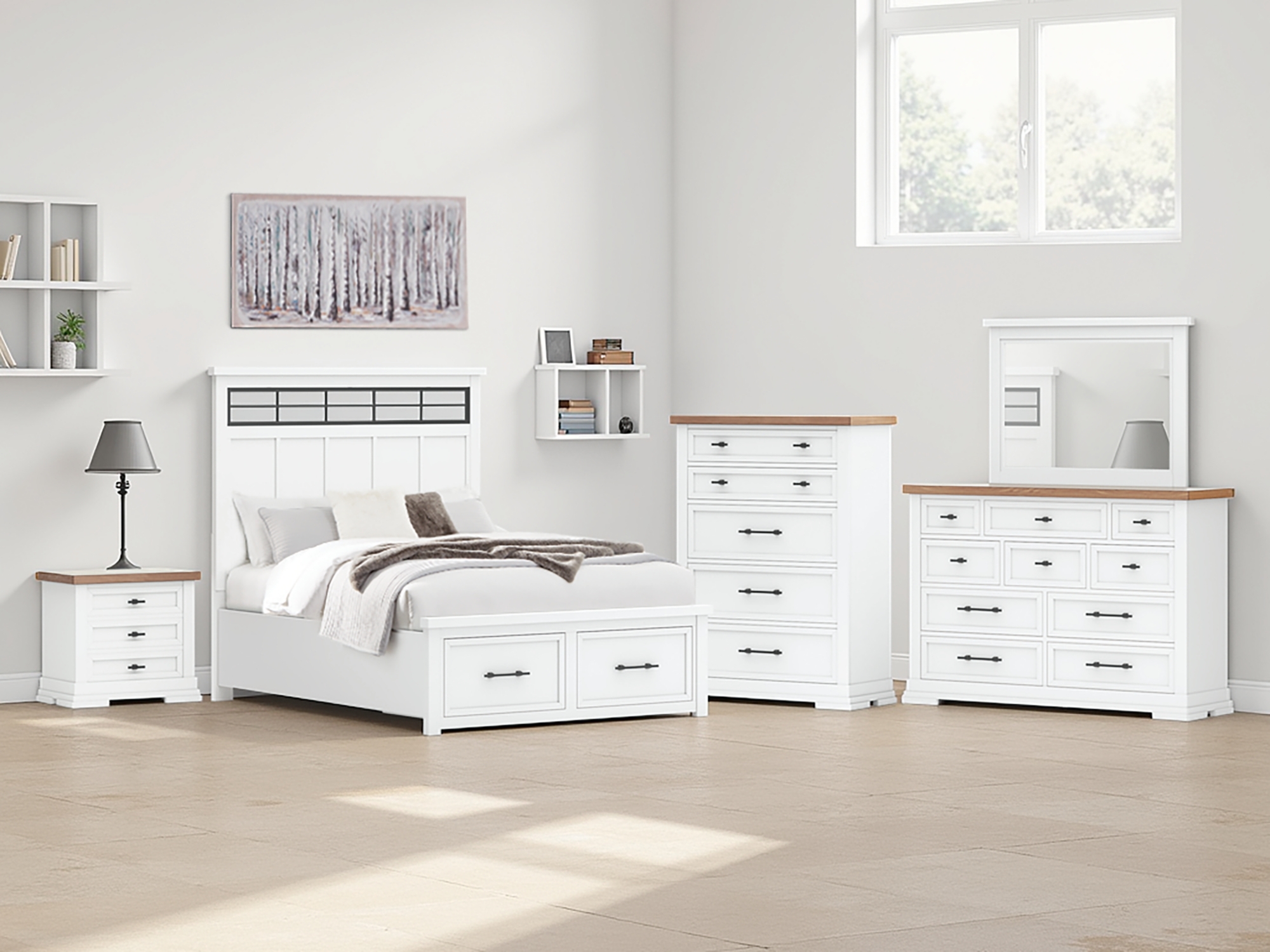 Queen Panel Storage Bed