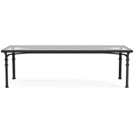 98" Glass-Top Dining Table w/Umbrella Hole