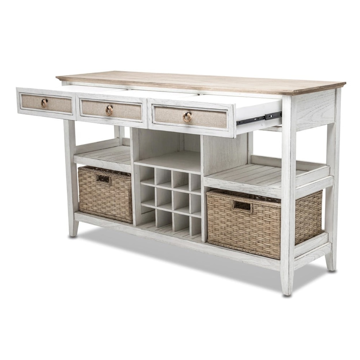 Sea Winds Trading Company Captiva Island Occasional Sideboard with Wine Rack