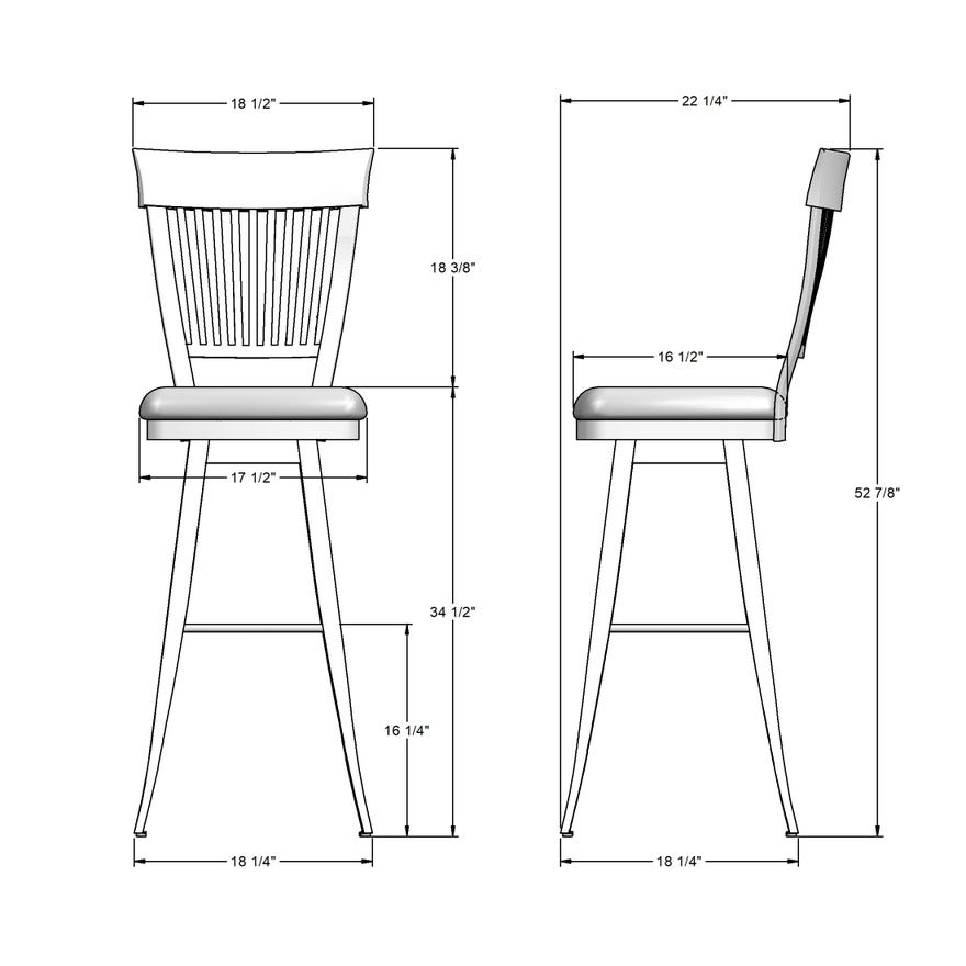 34" Swivel Spectator Height Stool