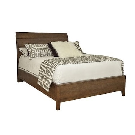 King Wood Plank Bed with Wooden Base