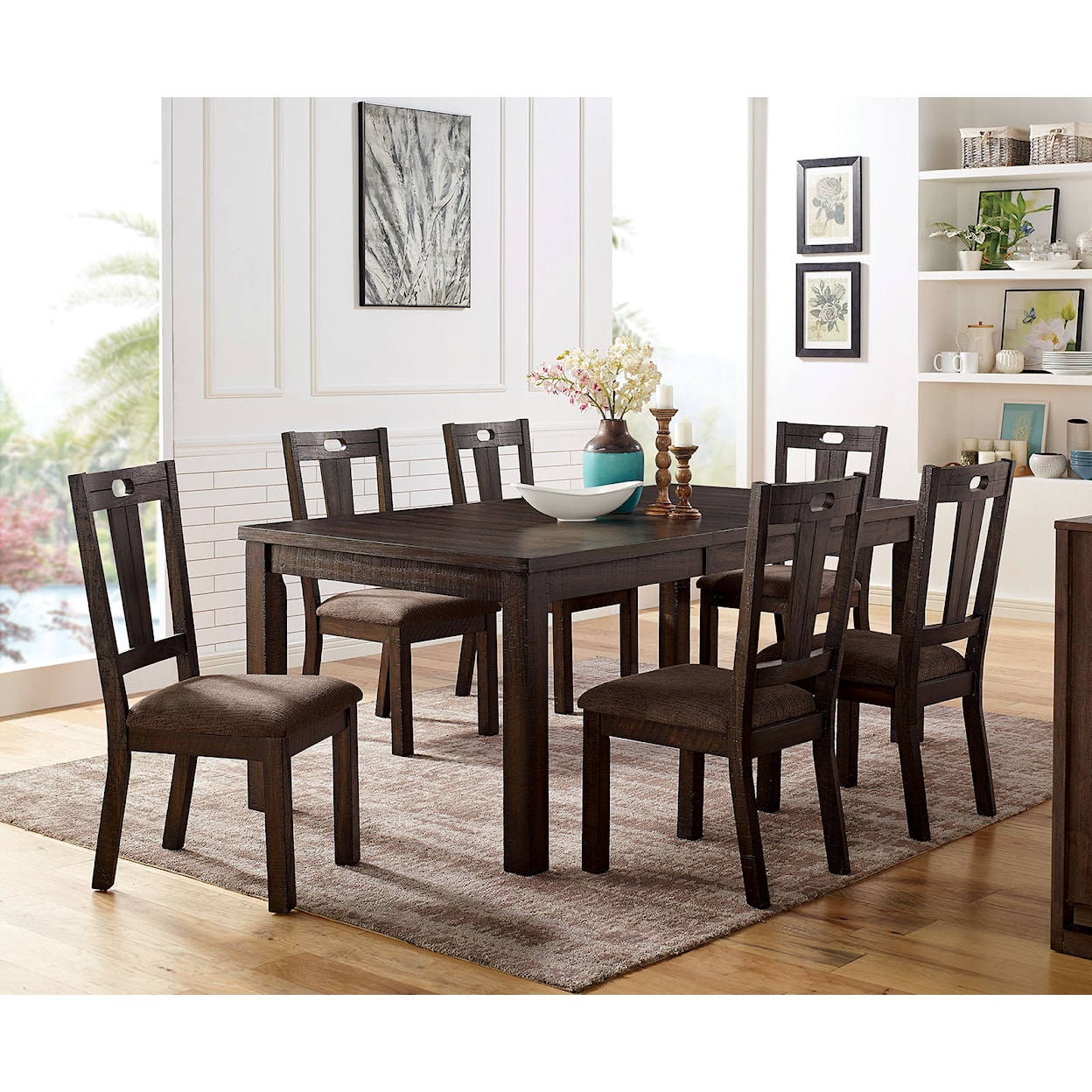 Furniture of America Burton Dining Table Set