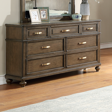 Transitional 7-Drawer Dresser with Jewelry Tray