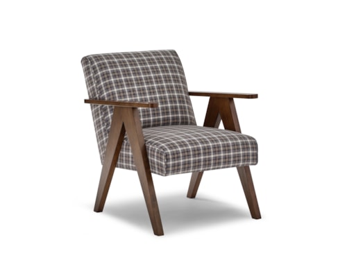 Contemporary Accent Chair with Wood Arms