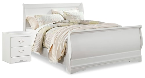Queen Sleigh Bed And Nightstand