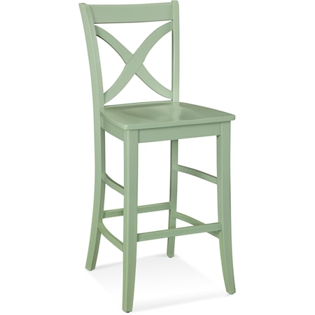 Counter Stool with Wood Seat