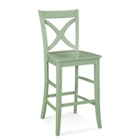Transitional Counter Stool with Wood Seat